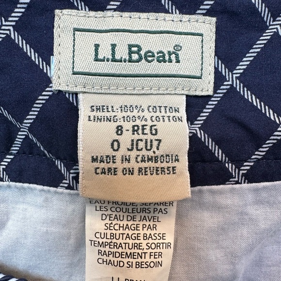 Vintage L.L. Bean Navy Coastal Nautical Anchor Cotton Skirt Size 8 Medium M - Picture 10 of 12